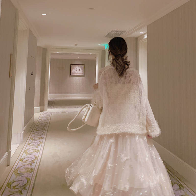 Mid Length High Waisted Plush Skirt