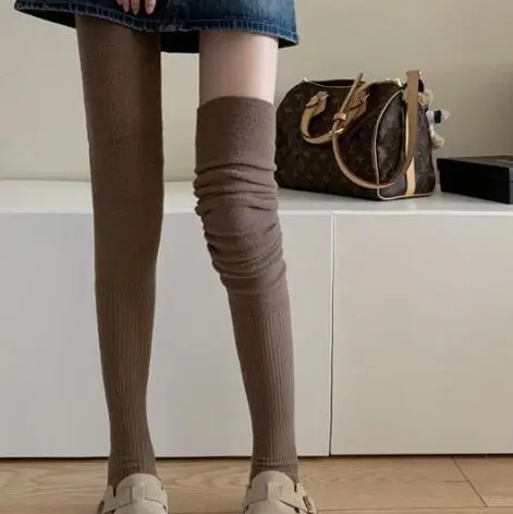 Autumn And Winter Milk White Warm Stockings Women Middle Coffee Color - Shop at LoveMi