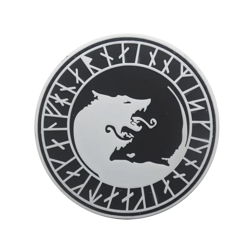 Viking Wolf Patch Cloth Sticker Wolf Head Armband Velcro Backpack Stickers Chapter - Style7