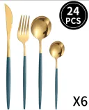 Dark Green Gold 24Pcs Set