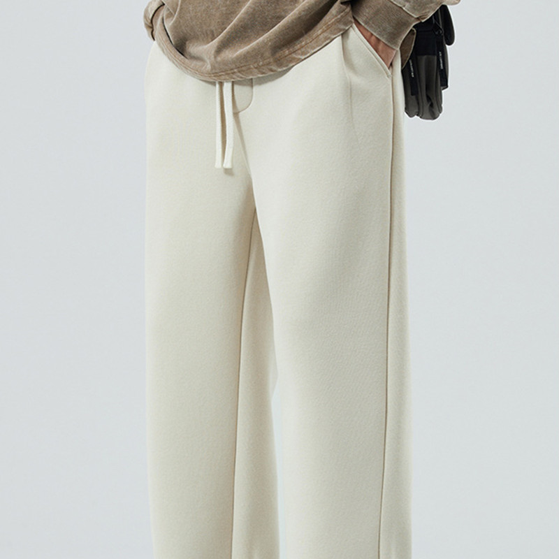 Men's Clothing Straight Drooping Fleece-lined Pants