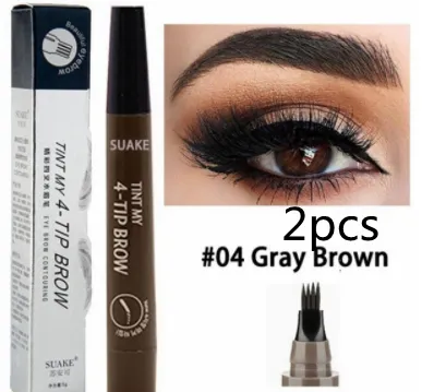 Four-prong Bifurcated Liquid Eyebrow Pencil Waterproof And Portable Easy-to-color Eyebrow Pencil - Style E2Pcs