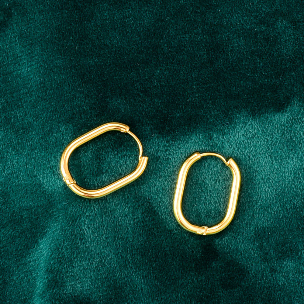 Gold N Round Earrings Simple Fashion Lady - Image 1