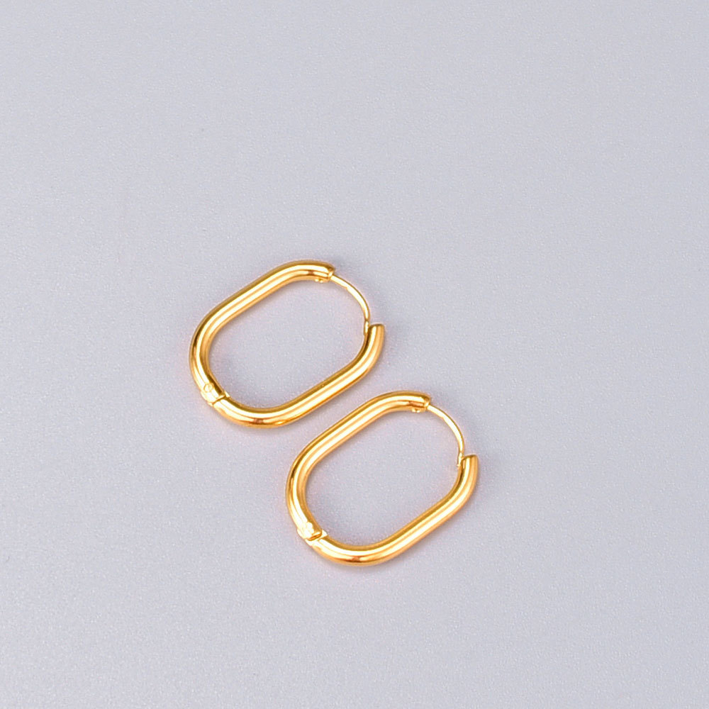 Gold N Round Earrings Simple Fashion Lady