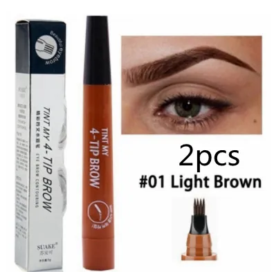 Four prong Bifurcated Liquid Eyebrow Pencil Waterproof And Portable Easy to color Eyebrow Pencil Style B2Pcs - Shop at LoveMi