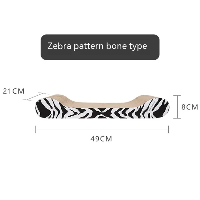 Multi shape Corrugated Paper Cat Scratch Board Zebra Pattern Bone Type - Shop at LoveMi