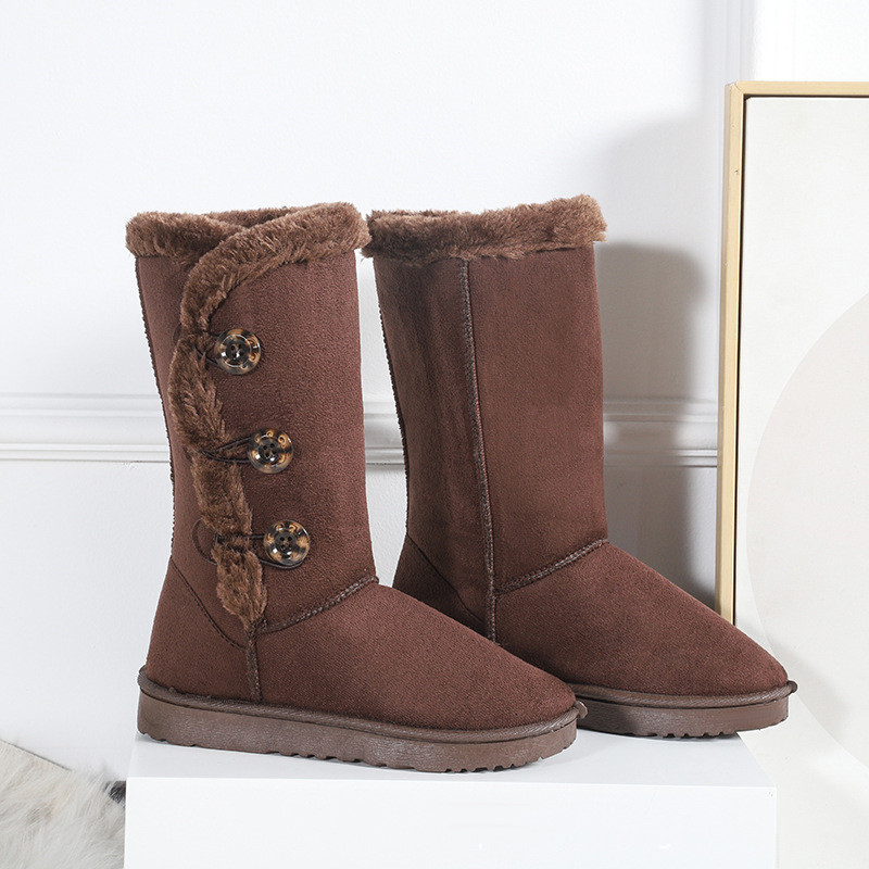 Winter Plus Velvet Snow Boots Female Thermal Non-slip Cotton-padded Shoes