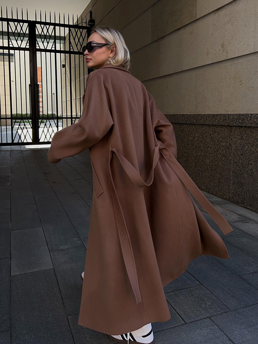 Women's Fashion Loose Shoulder Sleeve Double-faced Woolen Goods Coat