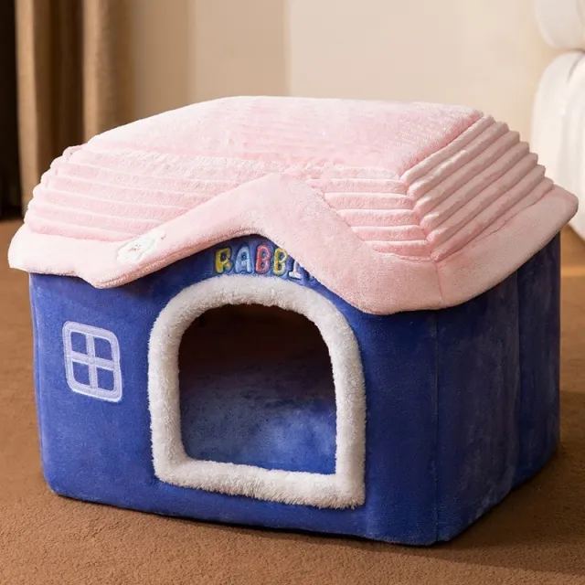 Dog Autumn And Winter Pet Cat Sponge Nest Teddy Closed Blue Rabbit Castle - Shop at LoveMi