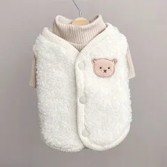 Bixin Pet Clothes Cat Cat Dog Autumn And Winter Wear Thickened Cotton Coat - White - View 1