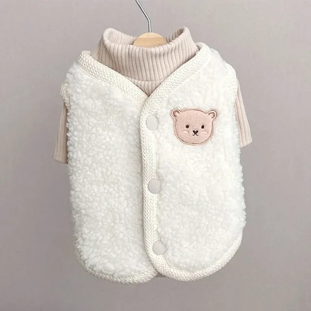 Bixin Pet Clothes Cat Cat Dog Autumn And Winter Wear Thickened Cotton Coat White - Shop at LoveMi