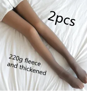 Fake Translucent Plus Size Leggings Fleece Lined Tights Fall And Winter Warm Fleece Pantyhose Women Fleece Lined Pantyhose Thermal Winter Tights - ...