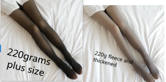 Fake Translucent Plus Size Leggings Fleece Lined Tights Fall And Winter Warm Fleece Pantyhose Women Fleece Lined Pantyhose Thermal Winter Tights - ...