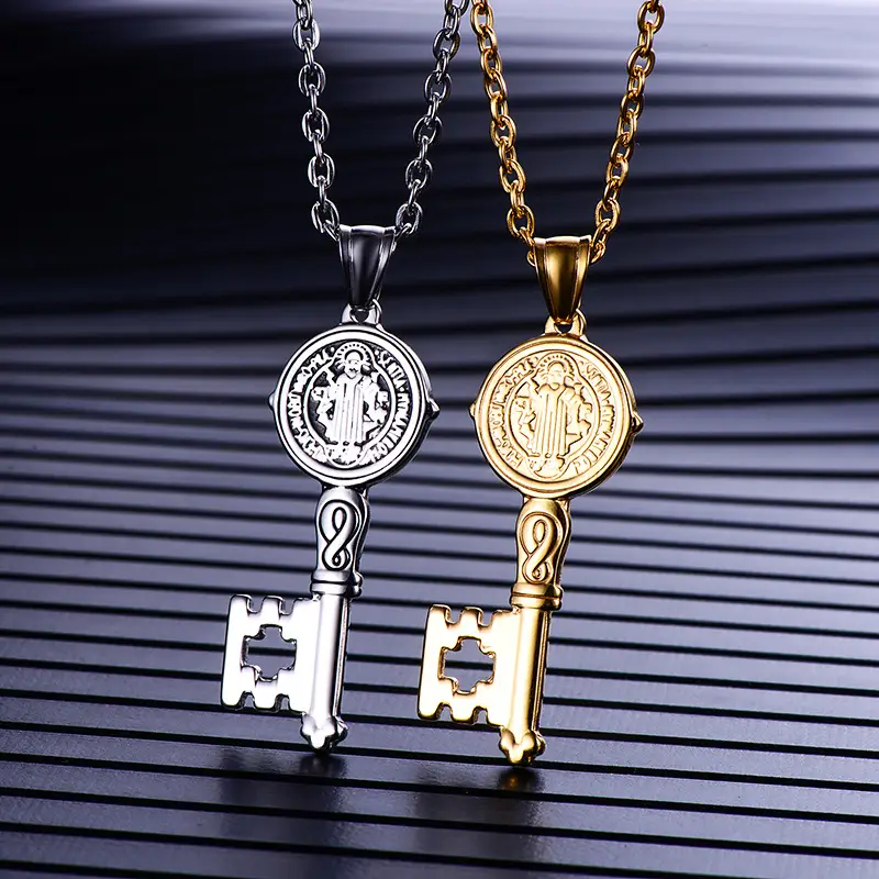 European And American Retro Stainless Steel Gold Spoon Pendant