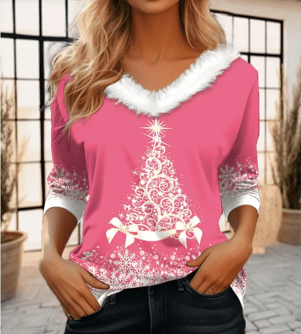 Women's Fashion Casual Long Sleeve V neck Pullover T shirt 6 Style M - Shop at LoveMi