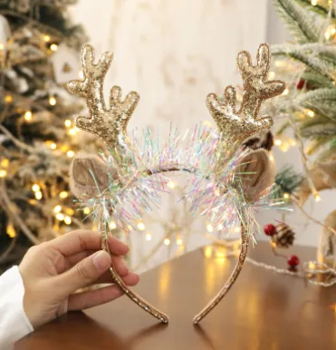 Christmas Festival Dress up Atmosphere Headband Gold2. - Shop at LoveMi