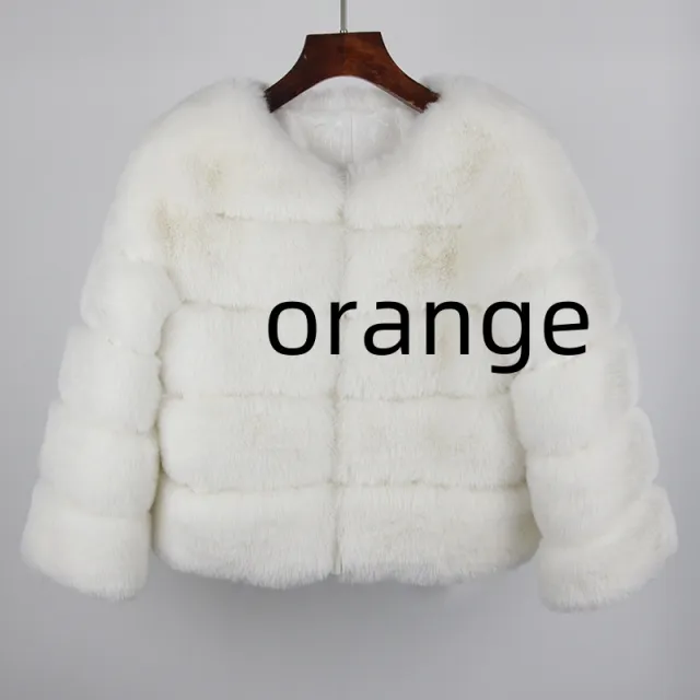 Women's Fox Faux Fur Coat Orange - Shop at LoveMi