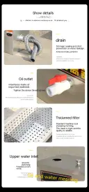 Oil-water Separator Kitchen Dining Stainless Steel Small-sized Filter view 5
