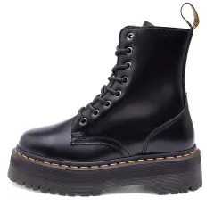 Women's zipper Martin boots - Black - View 1
