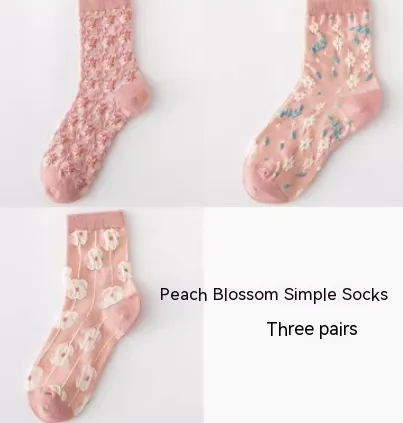 Korean Version Flower Three dimensional Spring And Autumn Long Socks - Shop at LoveMi