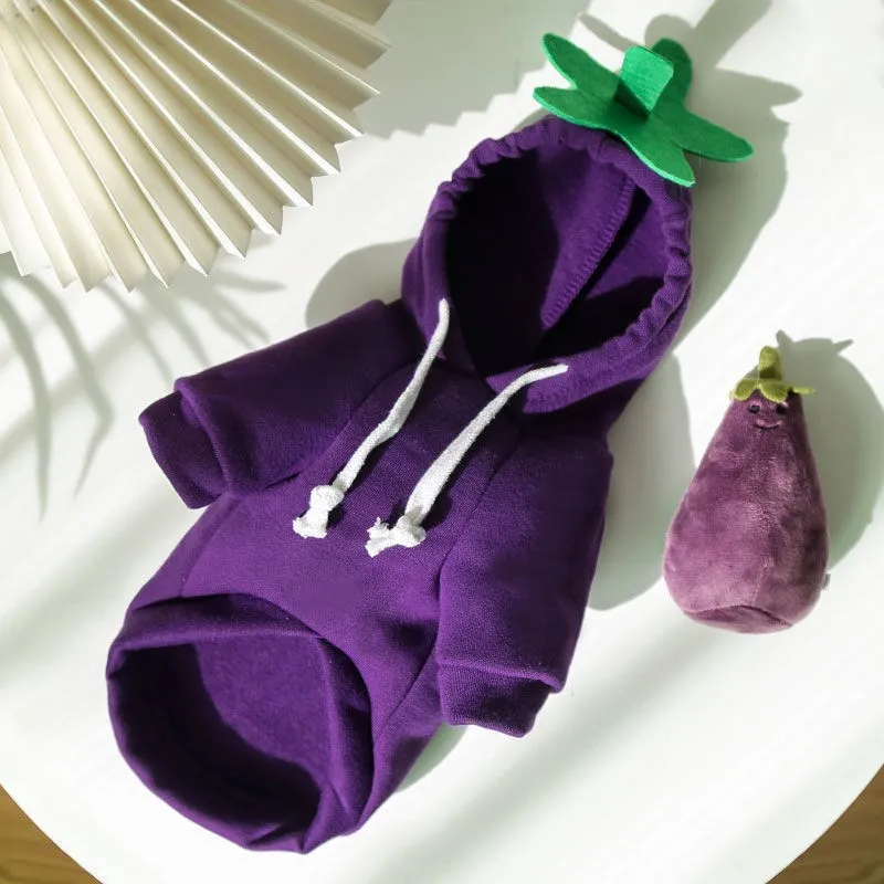 Hooded Sweater Apricot Elk Pet Clothes - Eggplant Style