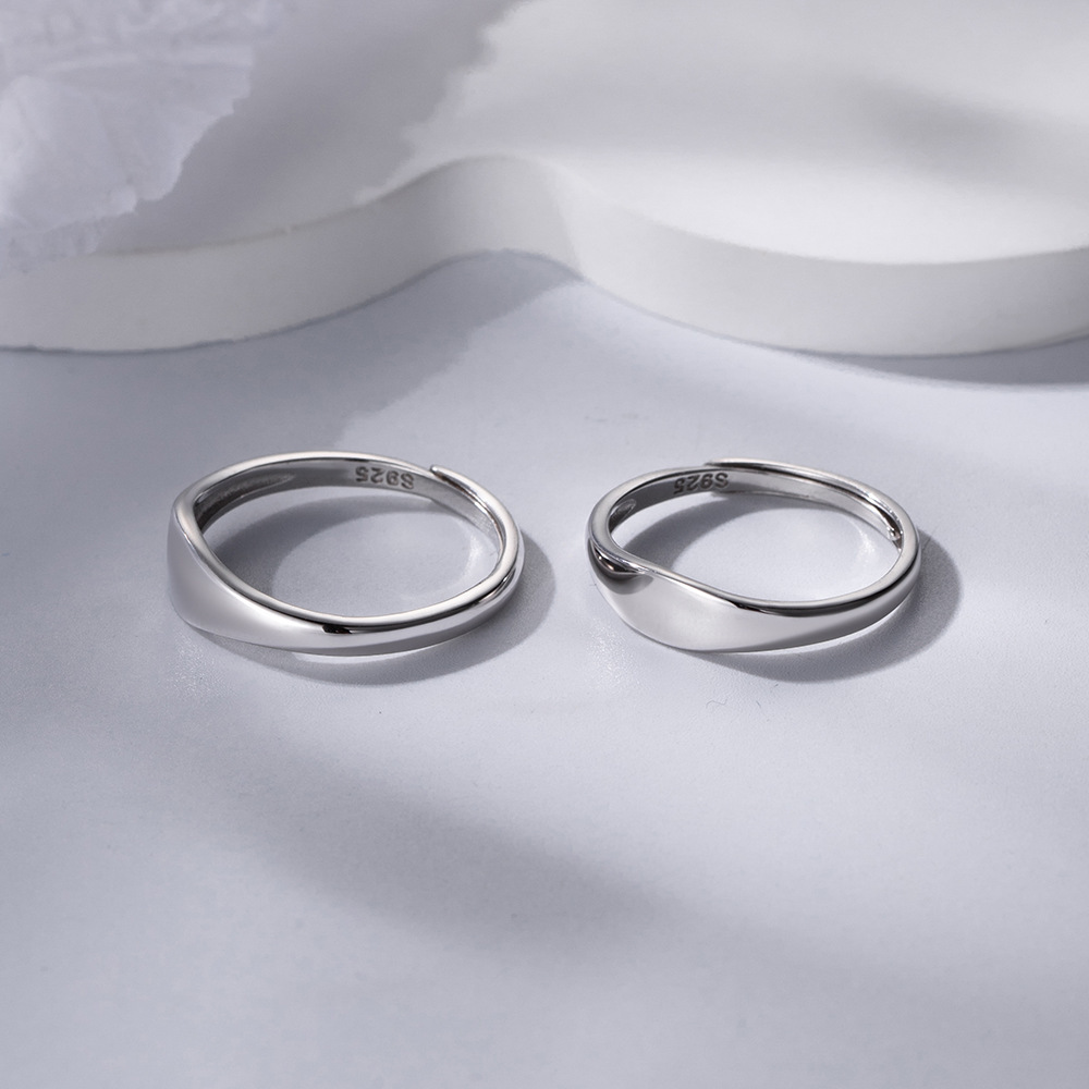 Sterling Silver 925 Couple Ring Simple And Light Luxury