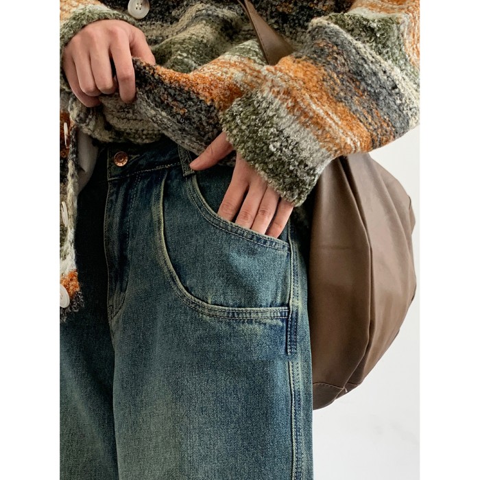 Japanese-style Retro Basic Style Blue Jeans
