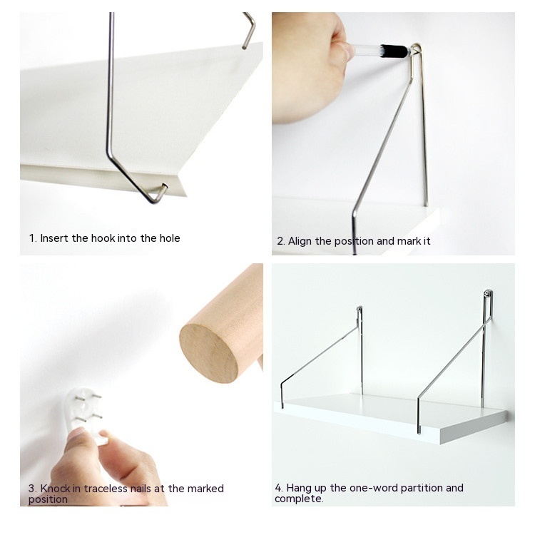 Punch-free Wall Shelf Bedroom Ledge Wall-mounted