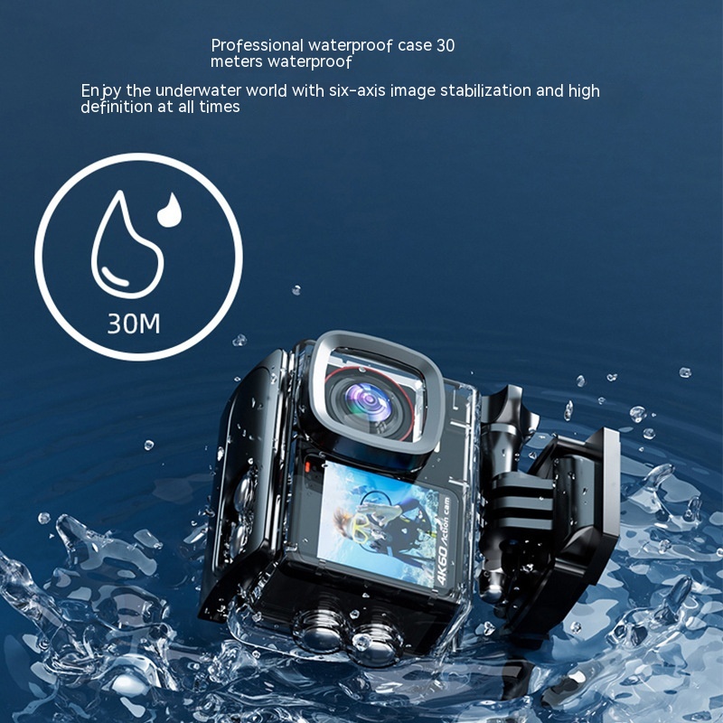 Waterproof 30 M True 4K Riding Camera Anti-shake Wide Angle HD Action Camera - Image 1