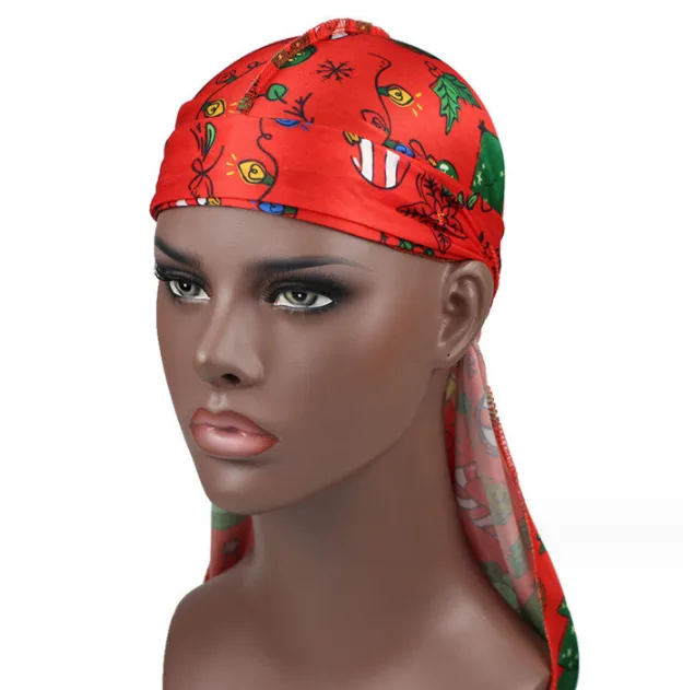 Silk Printed Long Tail Hat White Christmas - Shop at LoveMi