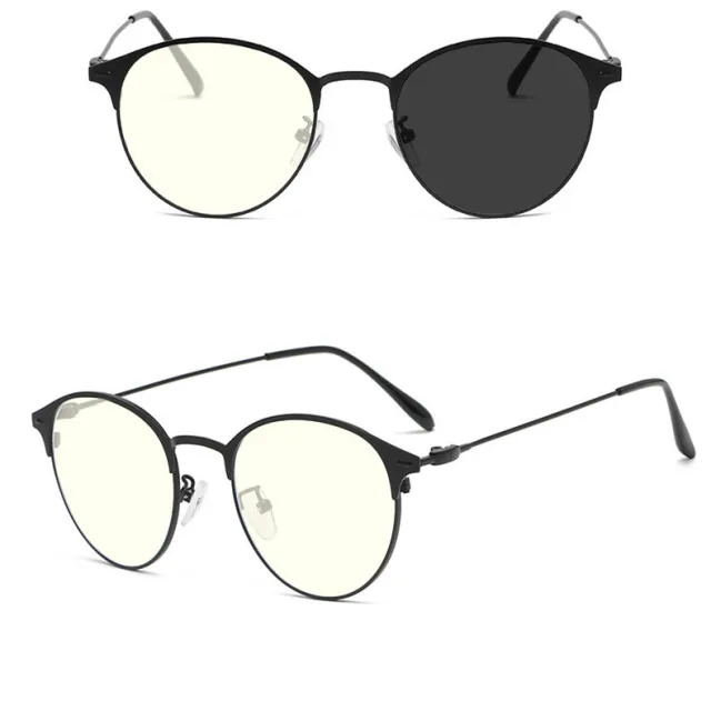 Metal Retro Plain Glasses Fashion Anti blue Light Glasses Blue - Shop at LoveMi