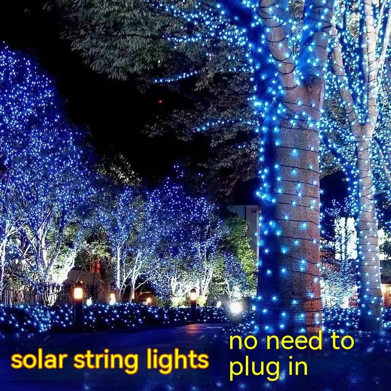 Solar-powered String Lights 8 Function LED Outdoor