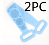 Bath Towel Silicone Rubbing Back Towel 2Pc Blue 70Cm - Shop at LoveMi
