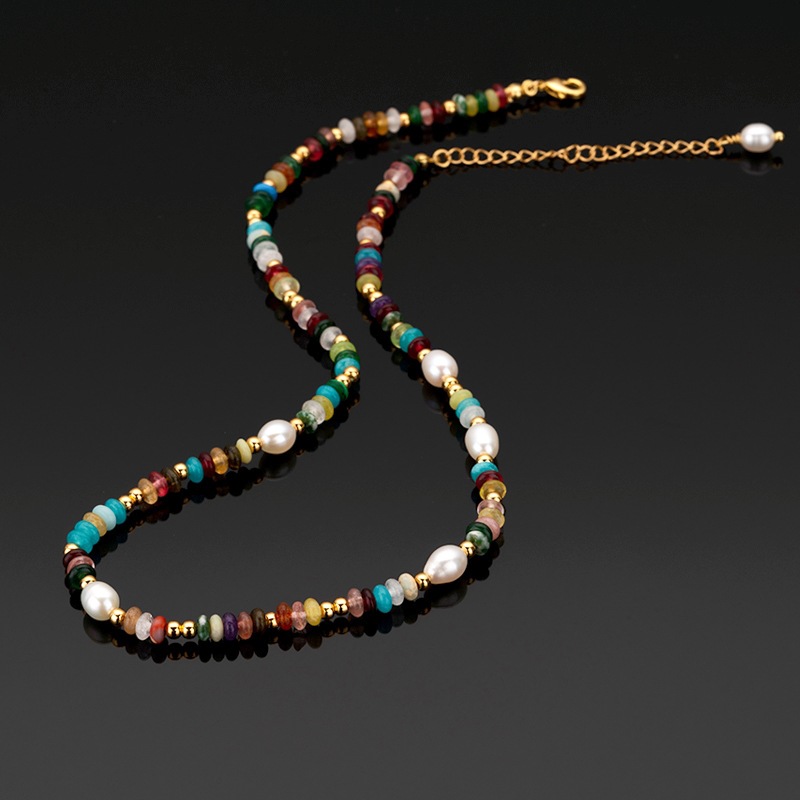 قلادة لؤلؤ نهرية قصيرة للنساء