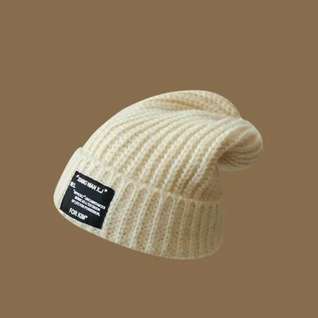 Big Face Makes Face Look Smaller Woolen Cap Warm Female Creamy White - Shop at LoveMi