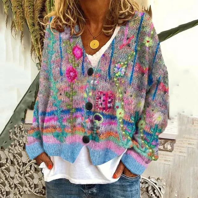 Christmas Abstract Printing Cloak Coat Cardigan Sweater 2 Style - Shop at LoveMi