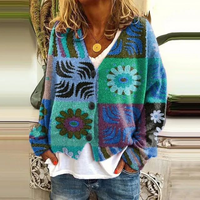 Christmas Abstract Printing Cloak Coat Cardigan Sweater 5 Style - Shop at LoveMi