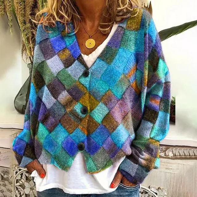 Christmas Abstract Printing Cloak Coat Cardigan Sweater 7 Style - Shop at LoveMi
