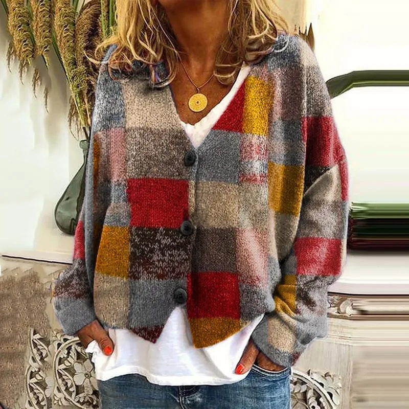 Christmas Abstract Printing Cloak Coat Cardigan Sweater - 4 Style-2Xl
