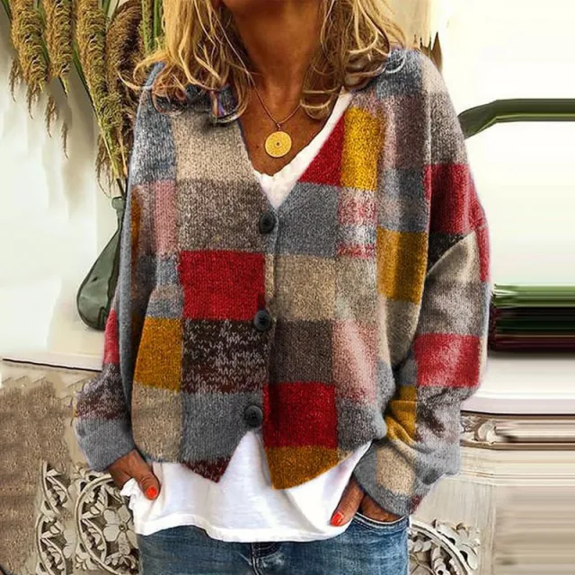 Christmas Abstract Printing Cloak Coat Cardigan Sweater 4 Style 2Xl - Shop at LoveMi