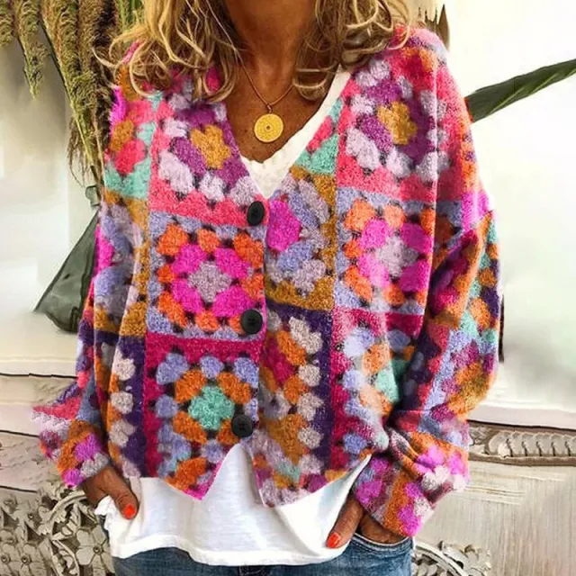 Christmas Abstract Printing Cloak Coat Cardigan Sweater 3 Style Xl - Shop at LoveMi