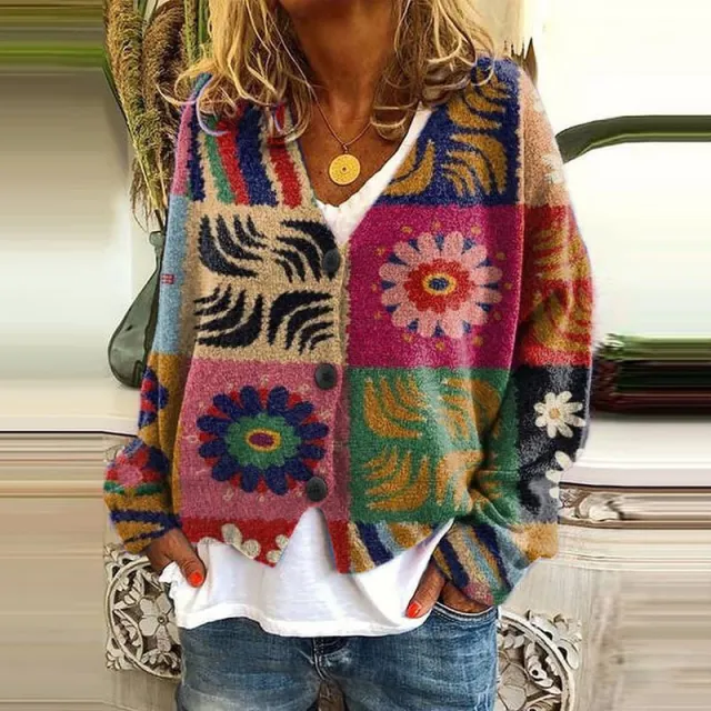Christmas Abstract Printing Cloak Coat Cardigan Sweater 6 Style - Shop at LoveMi