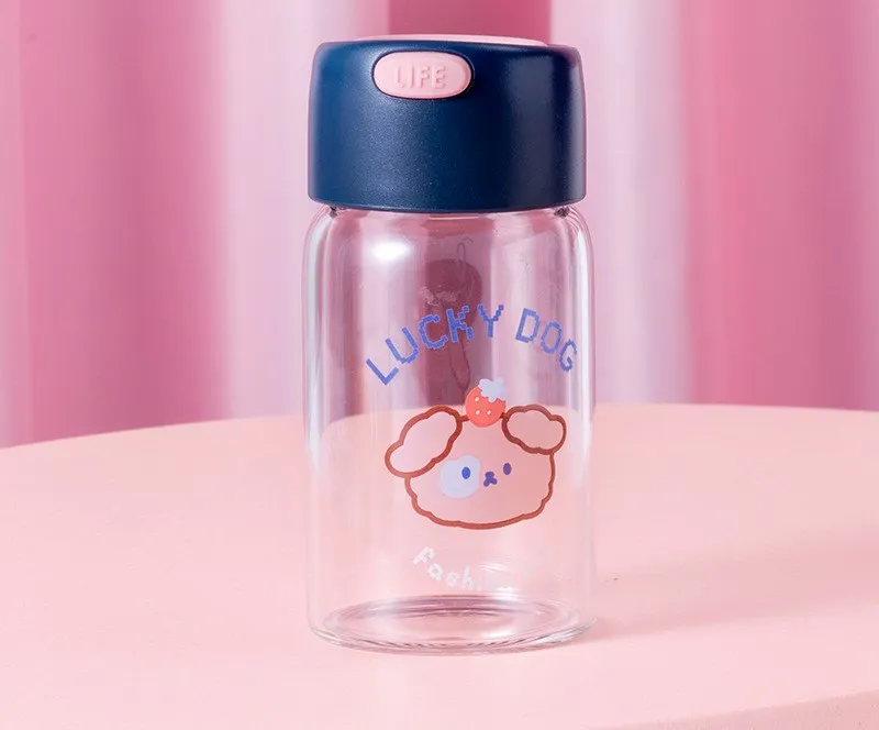 New Glass High Borosilicate Portable Female Cute Mini - Dark Blue