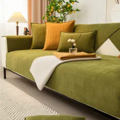 Non-slip All-inclusive Universal Cover Chenille Light Luxury High-end Cushion Cover Towel - Matcha Green - View 1