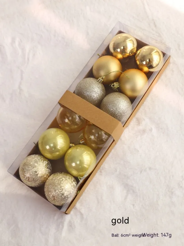 Christmas Ball Decorations Colorful Solid Color Sequined Tree Pendant Sku1 Golden 6Cm - Shop at LoveMi