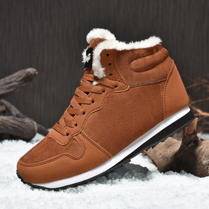 Couple Insulated Cotton-padded Shoes Snow Boots High-top Lightweight Inner Height Increase Extra Large Size 4748