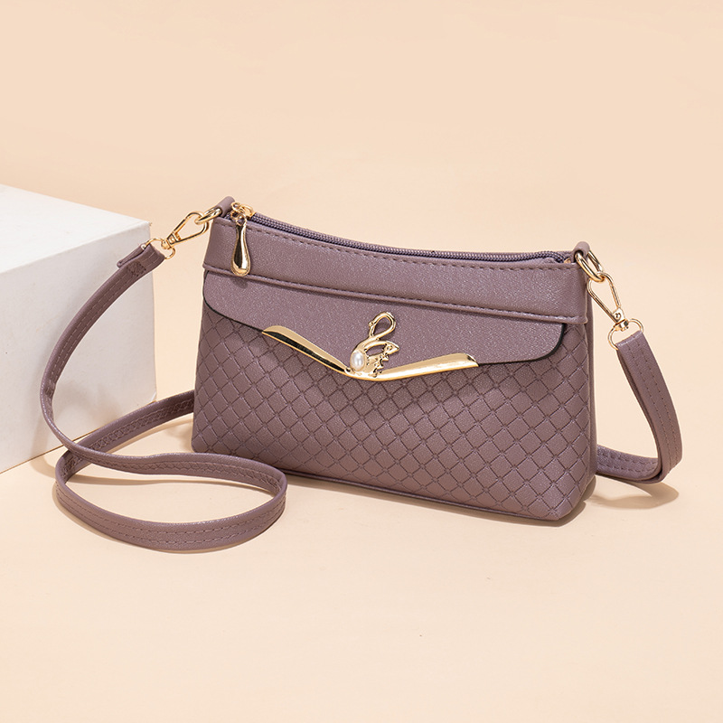 Lingge Embossed Crossbody Practical Shoulder Bag