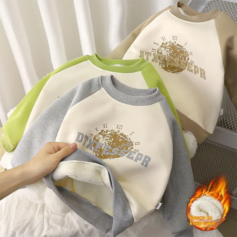 Children's Sweater Fleece-lined Autumn And Winter