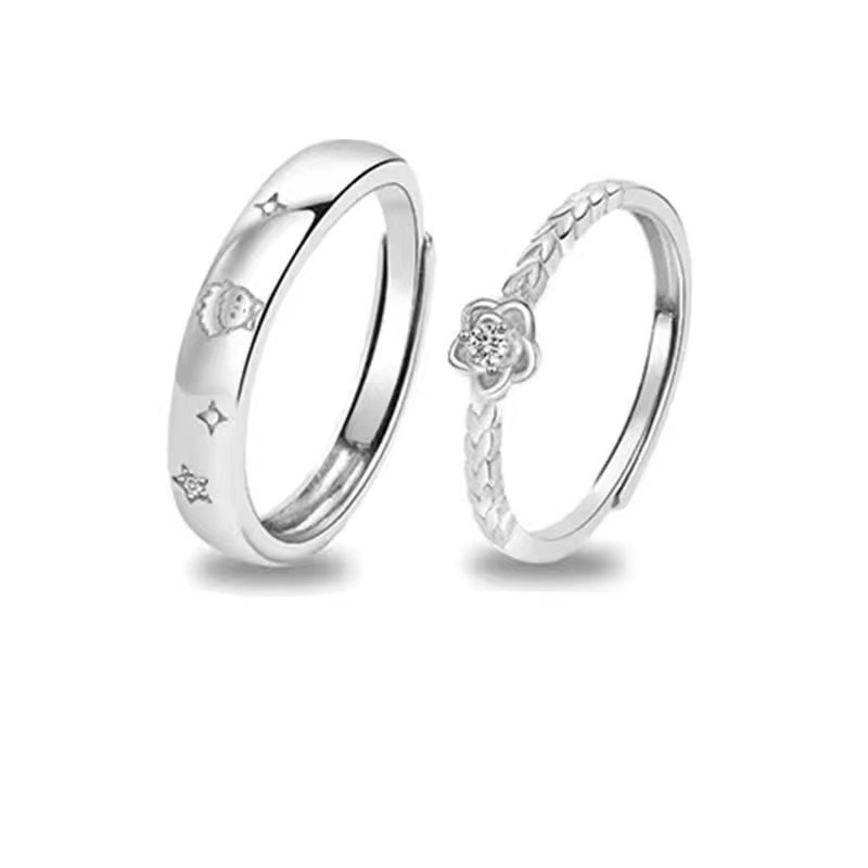 Little Prince And Rose Couple Ring Men And Women Inn Special-interest Design Fashion Couple Rings