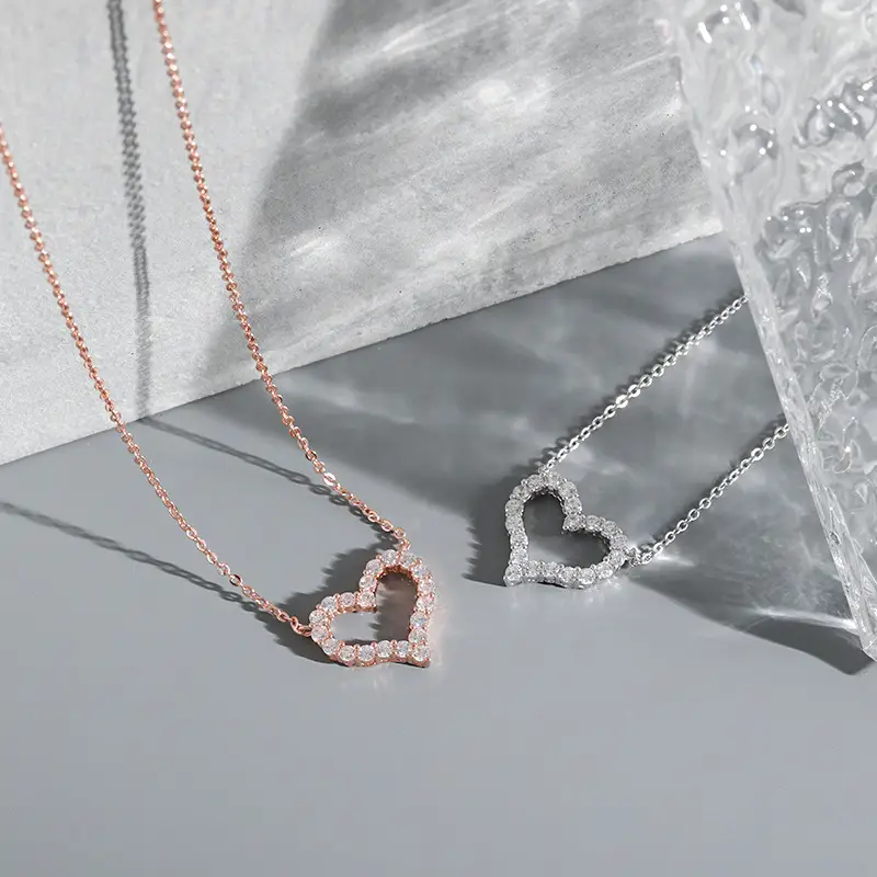 All-matching Japanese Peach Heart Clavicle Rose Gold Simple Fashion Exquisite Heart Necklace For Women